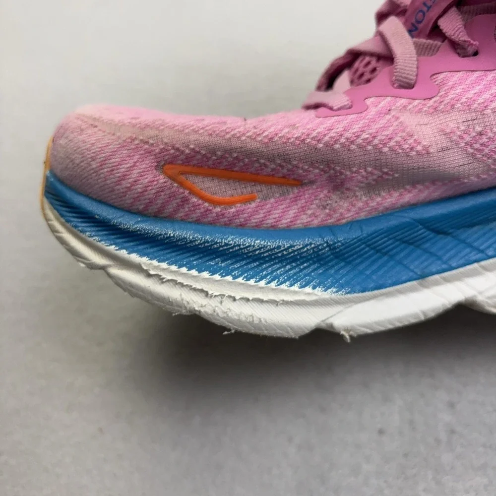 Hoka One One Clifton 9 Shoes Womens Size 6.5 Pink Running Sneakers 1127896 CSLC